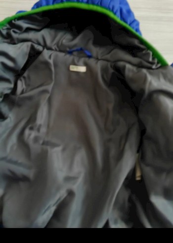 Mavi Kapüşonlu Fermuarlı Erkek Çocuk Mont - Görsel 5