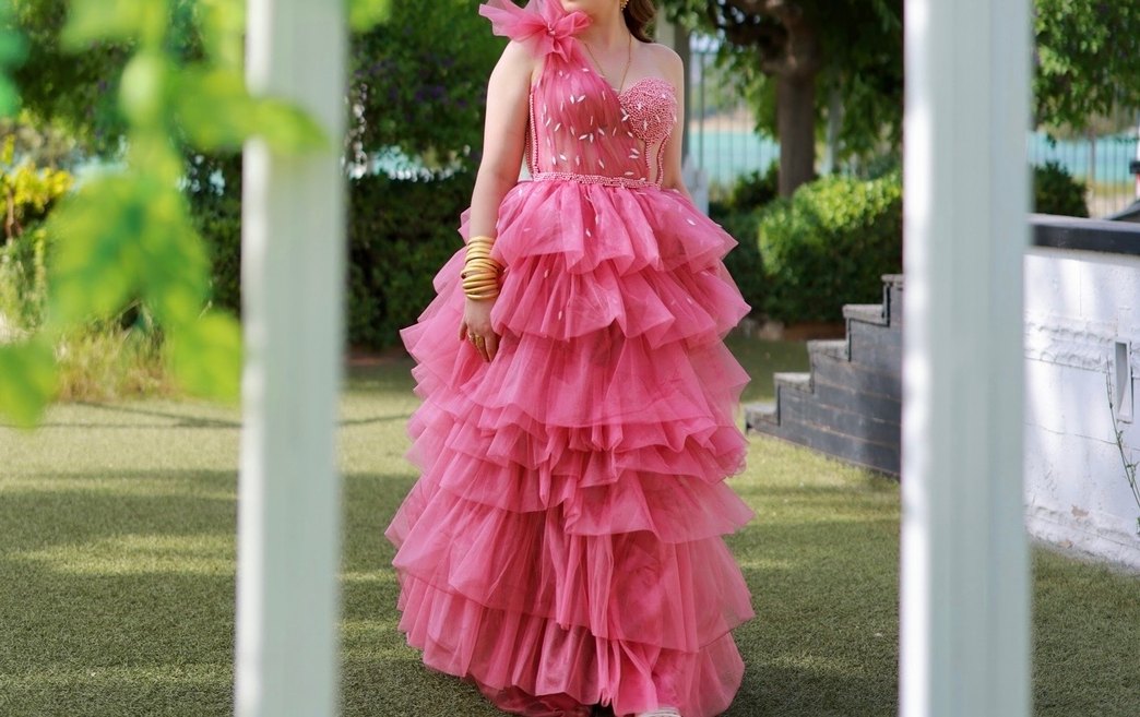 Pembe Abiye Elbise - Görsel 4