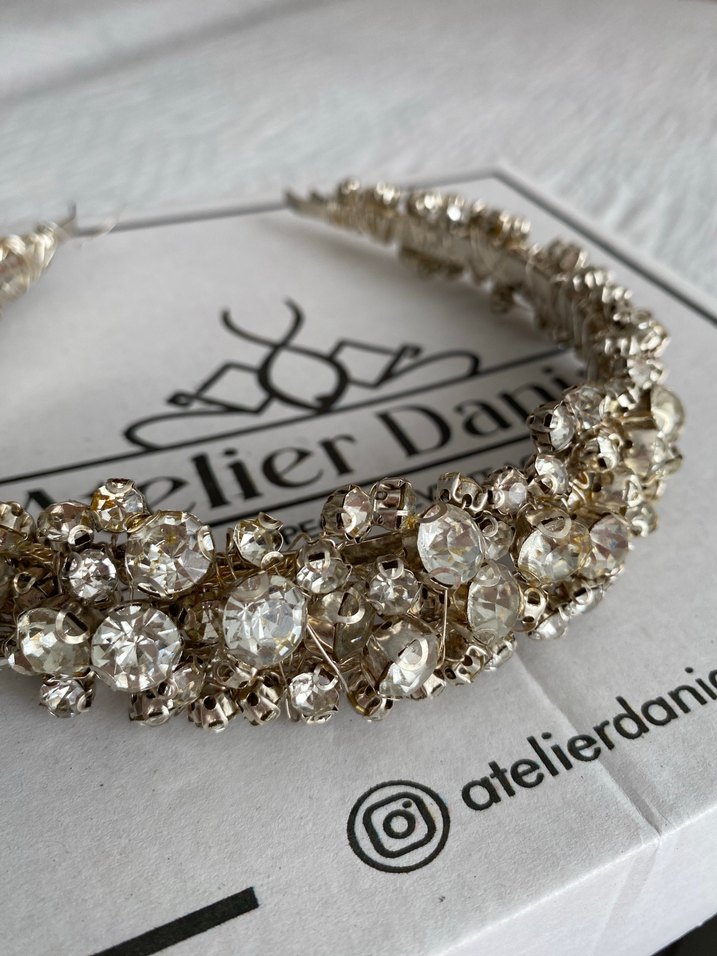Taşlı nişan/düğün tacı - Görsel 4