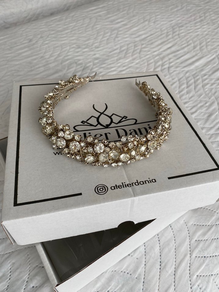 Taşlı nişan/düğün tacı - Görsel 2