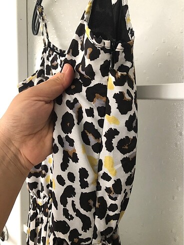 m Beden Leopar elbise