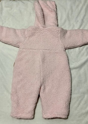 Kız Bebek Pembe Kürklü Nakışlı Tulum - Görsel 6