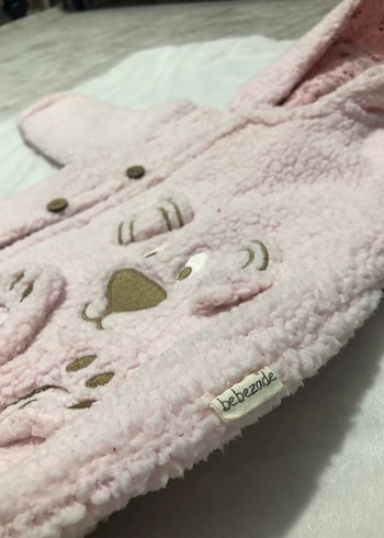 Kız Bebek Pembe Kürklü Nakışlı Tulum - Görsel 4