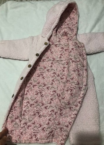 Kız Bebek Pembe Kürklü Nakışlı Tulum - Görsel 5