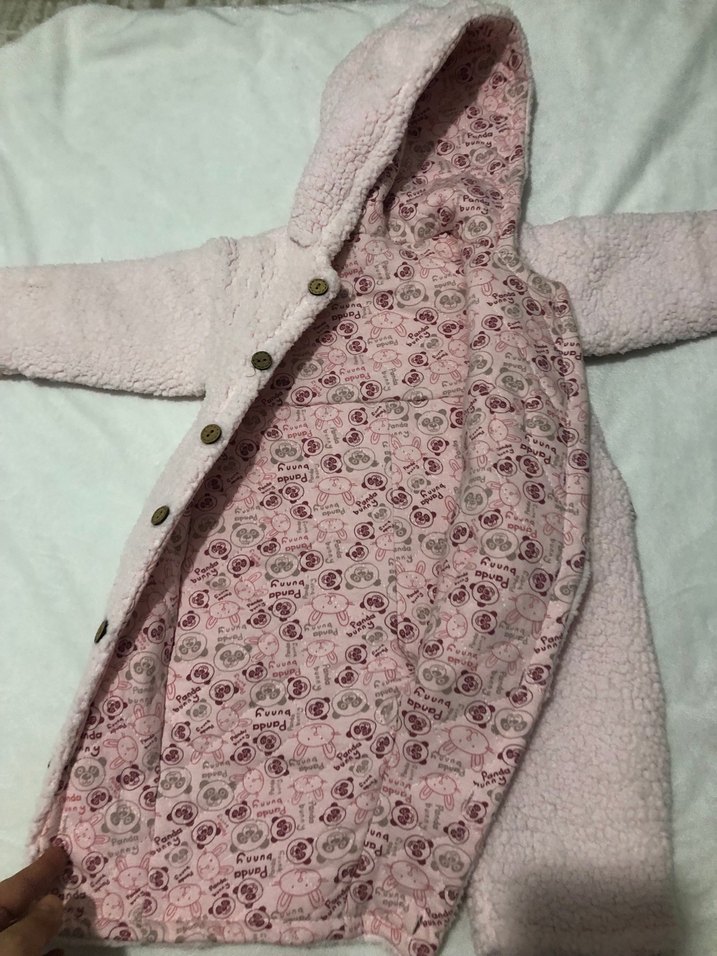 Kız Bebek Pembe Kürklü Nakışlı Tulum - Görsel 5