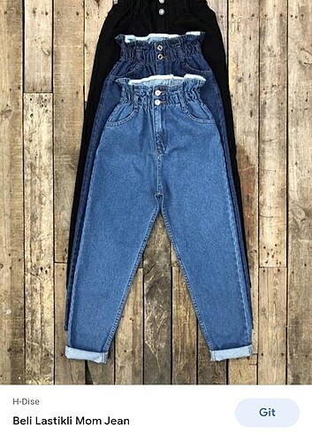 Beli lastikli mom jeans
