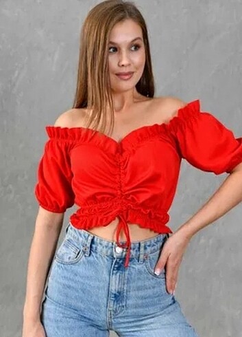 Zara önü büzgülü crop bluz