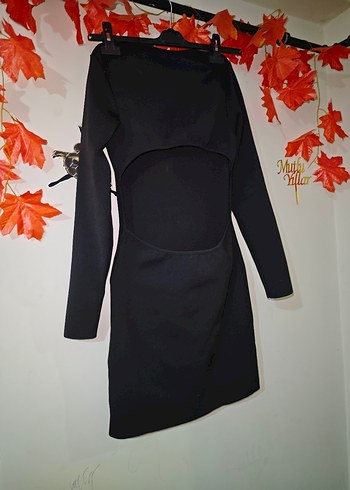 Siyah Uzun Kollu İnce Triko Elbise - Görsel 5