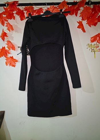 Siyah Uzun Kollu İnce Triko Elbise - Görsel 6