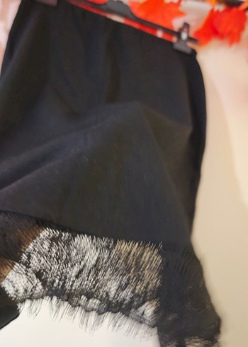 Siyah Dantel Detaylı Mini Kalem Etek - Görsel 13