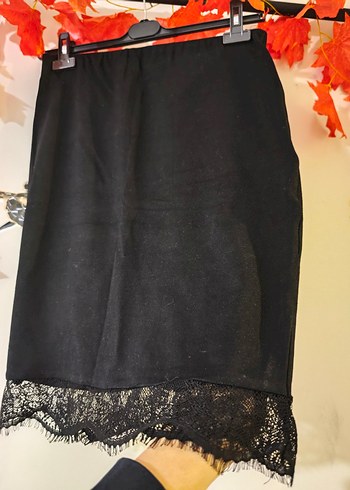 Siyah Dantel Detaylı Mini Kalem Etek - Görsel 10