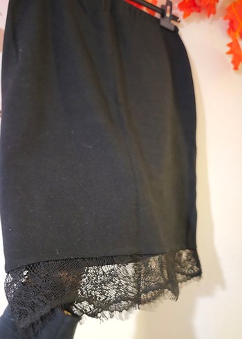 Siyah Dantel Detaylı Mini Kalem Etek - Görsel 11