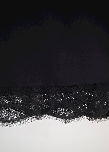 Siyah Dantel Detaylı Mini Kalem Etek - Görsel 2