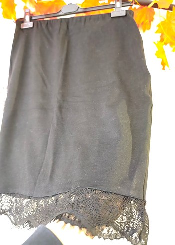 Siyah Dantel Detaylı Mini Kalem Etek - Görsel 12