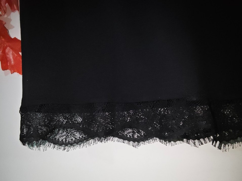 Siyah Dantel Detaylı Mini Kalem Etek - Görsel 2