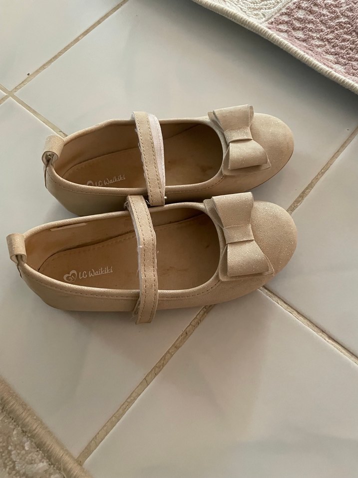 Kız Çocuk Bej Tokalı Babet Ayakkabı - Görsel 2