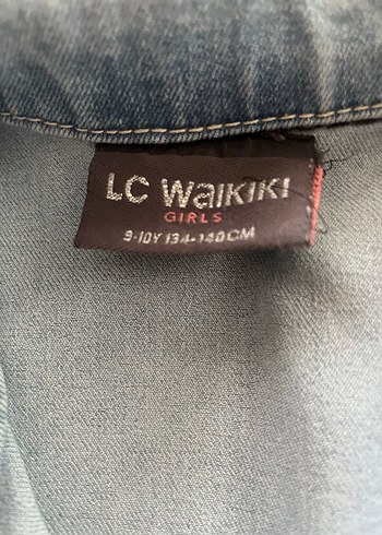 Düğmeli Mavi Denim kız çocuk Ceket - Görsel 3