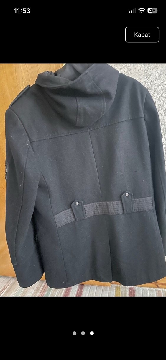 Erkek Siyah kaşe kaban - Görsel 3