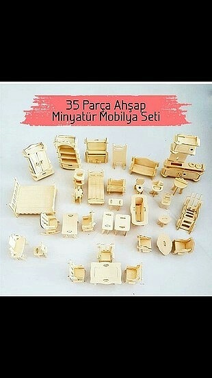 AHŞAP MİNYATÜR EŞYA SETİ 