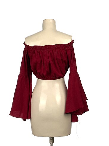 l Beden bordo Renk Crop Mini Üst
