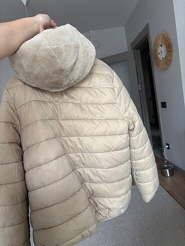 m Beden ten rengi Renk Çift taraflı peluş mont