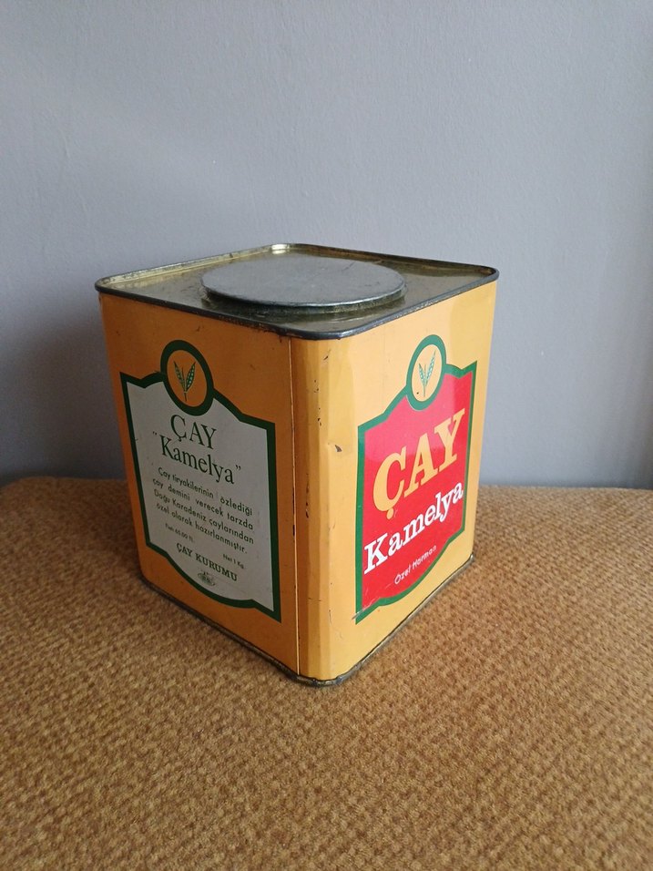 Antika Çay Kamelya Özel Harman Teneke Kutu - Görsel 2