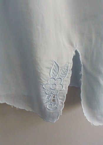 Vintage Bebe Mavisi İpeksan Gecelik - Görsel 5