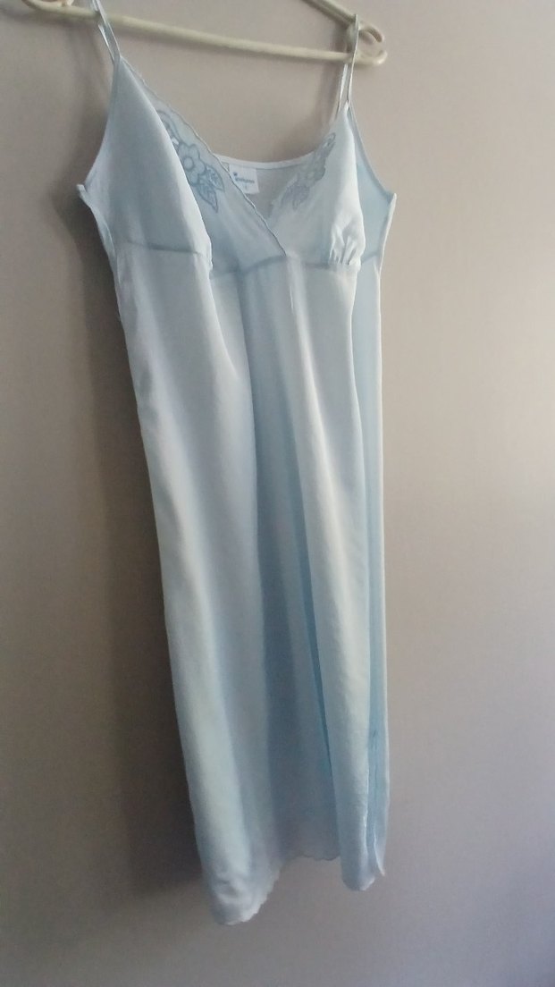 Vintage Bebe Mavisi İpeksan Gecelik - Görsel 2