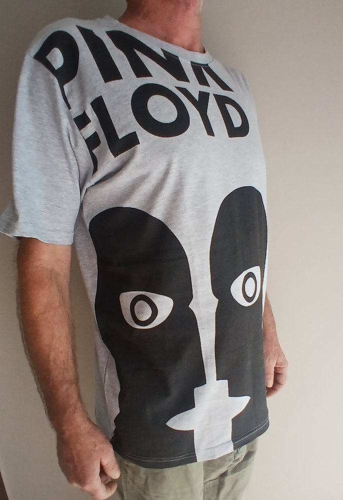 Gri Pamuklu Pink Floyd Baskılı Tişört - Görsel 2