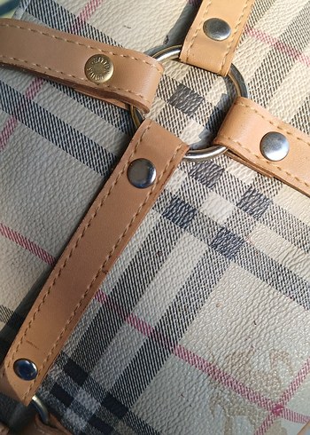 Bej Ekose Kadın Omuz Çantası - Görsel 7