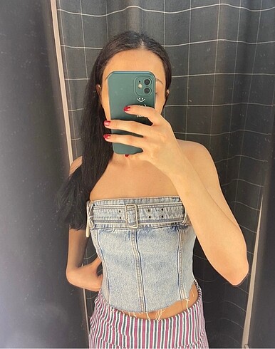 Pull & Bear Straplez denim korse