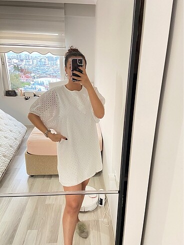 l Beden beyaz Renk Zara Mini Elbise