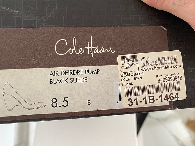 38 Beden siyah Renk Cole Haan dolgu topuk süet ayakkabı