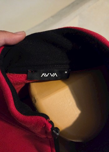 m Beden kırmızı Renk Avva Kırmızı Yarım Fermuarlı Erkek Sweatshirt