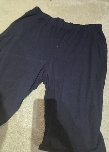 faik sönmez kadın  Lacivert Pamuklu Rahat Şort - Görsel 2