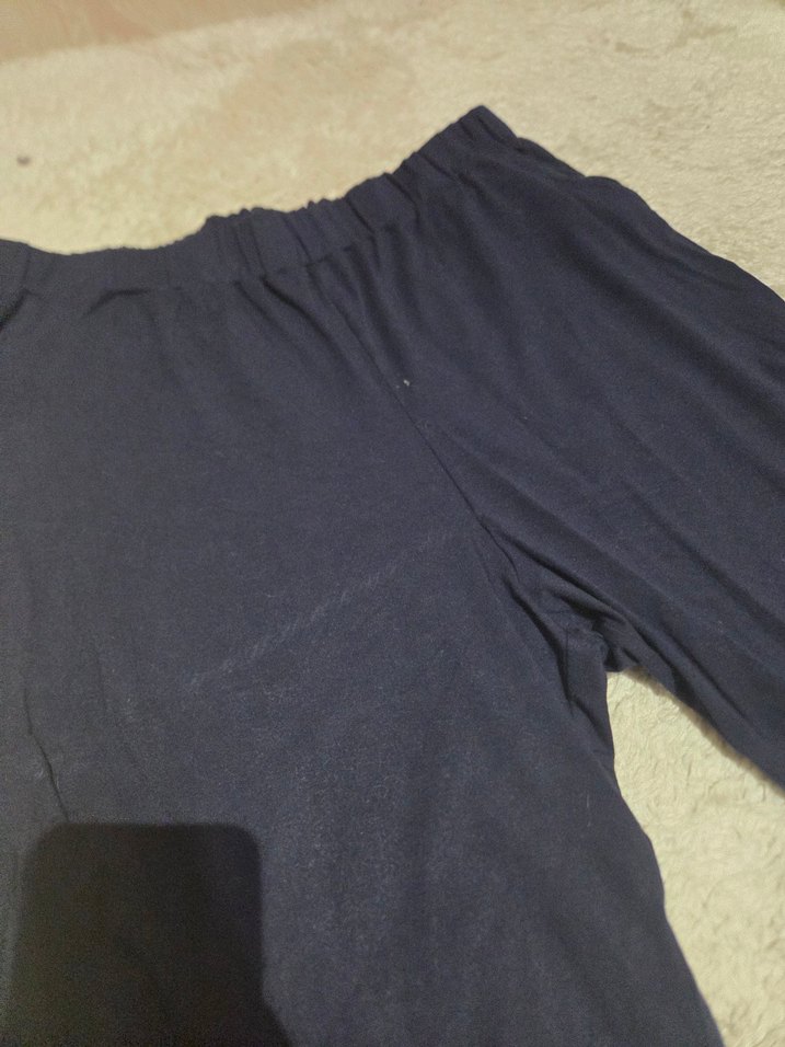 faik sönmez kadın  Lacivert Pamuklu Rahat Şort - Görsel 4