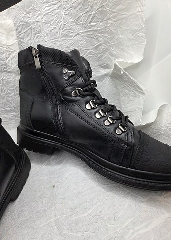 İnci Siyah Deri erkek bot - Görsel 6