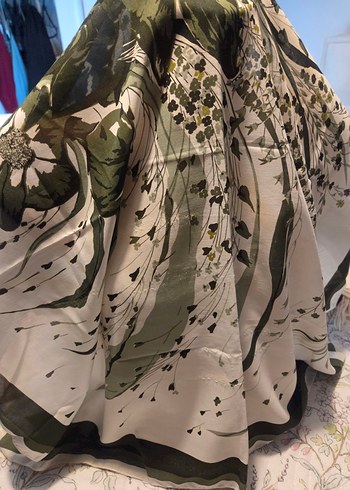 Şık Haki Kadın İpek Fular - Görsel 4