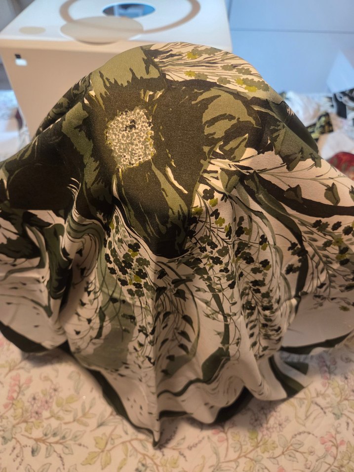 Şık Haki Kadın İpek Fular - Görsel 2