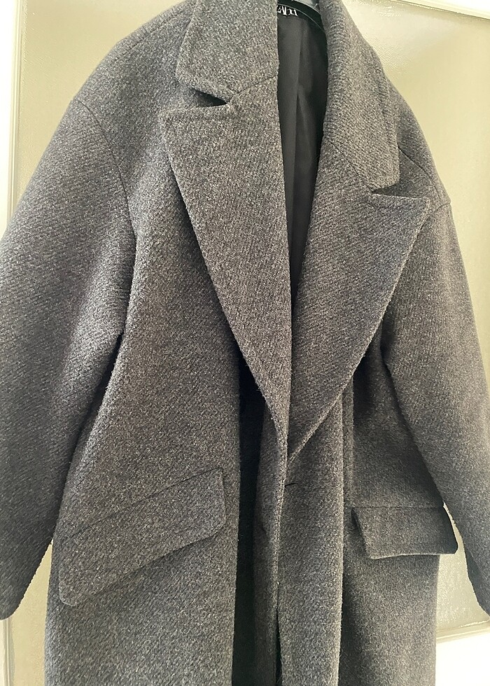 Zara gri kaban - Görsel 4