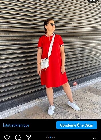 Polo model kırmızı kısa elbise
