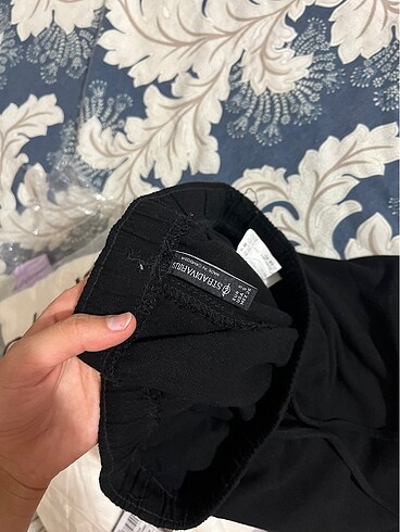 s Beden siyah Renk stradivarius siyah keten pantolon