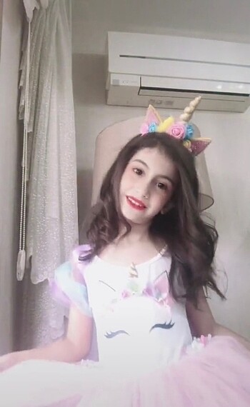 Unicorn kız çocuk elbise