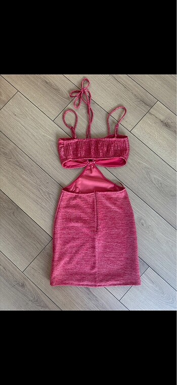 xs Beden pembe Renk bershka elbise