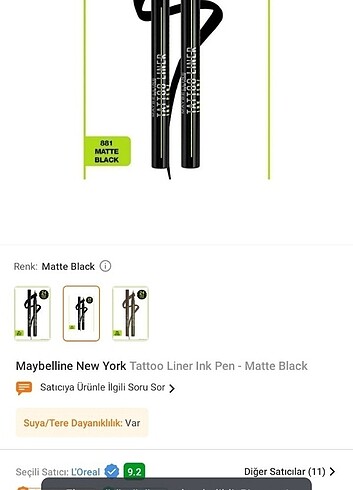  Beden Renk Maybelline New York ink pen