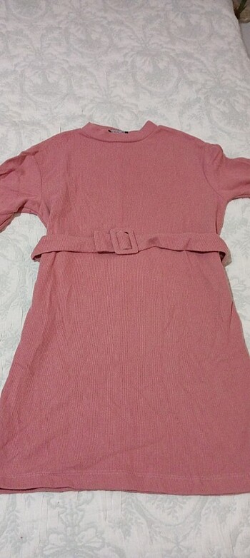 Pembe midi elbise 