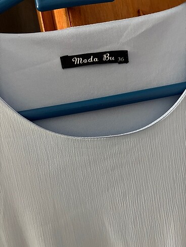 36 Beden Şifon mavi elbise