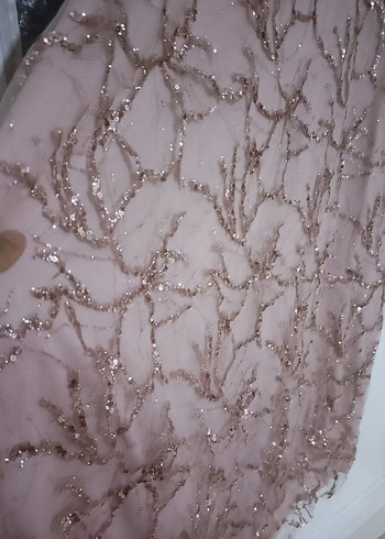 Bej Nakışlı Uzun Vintage Abiye Elbise tesettür abiye - Görsel 10