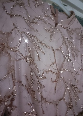 Abiye Bej Nakışlı Uzun Vintage Abiye Elbise tesettür abiye