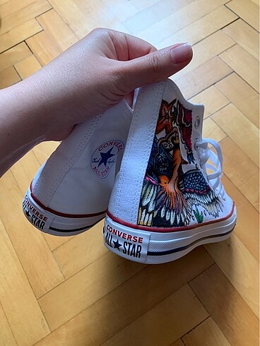 38 Beden beyaz Renk Özel Boyama Yeni Orj Converse
